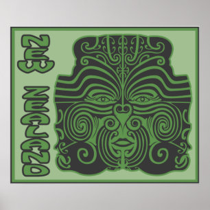 Nieuw-Zeelands Tribal Art Poster Print