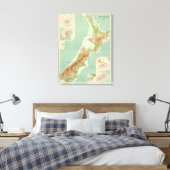 Nieuw-Zeelandse Atlas Map Canvas Afdruk (Insitu (Slaapkamer))