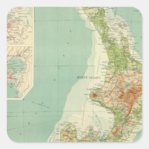 Nieuw-Zeelandse Atlas Map Vierkante Sticker