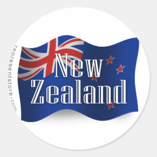 Nieuw-Zeelandse golfvlag Ronde Sticker
