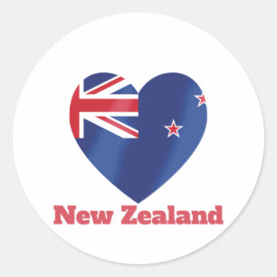 Nieuw-Zeelandse hartvlag Ronde Sticker