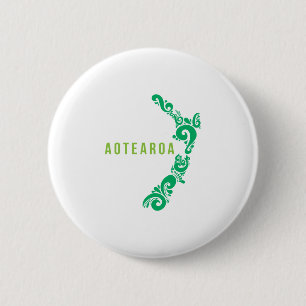 Nieuw-Zeelandse Kaart Aotearoa New Zealander Gift Ronde Button 5,7 Cm