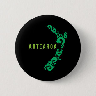 Nieuw-Zeelandse Kaart Aotearoa New Zealander Gift Ronde Button 5,7 Cm