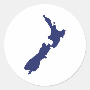 Nieuw-Zeelandse kaart Ronde Sticker