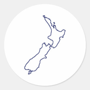 Nieuw-Zeelandse kaart Ronde Sticker