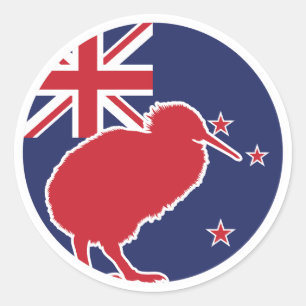 Nieuw-Zeelandse Kiwi Nieuw-Zeelander National Anim Ronde Sticker