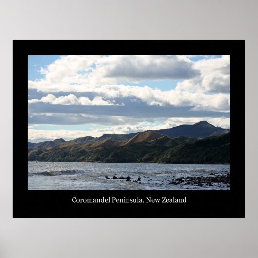 Nieuw-Zeelandse kust met zwarte grens Poster (Voorkant)