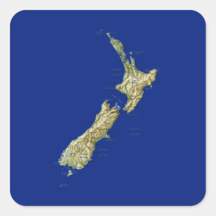 Nieuw-Zeelandse landkaart sticker