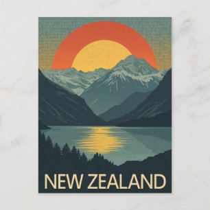 Nieuw-Zeelandse retro Briefkaart