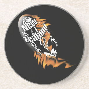 Nieuw-Zeelandse rugby Kiwis alle zwarte tinten Zandsteen Onderzetter