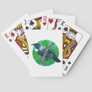 Nieuw-Zeelandse Tui - Schilderen in acryl Pokerkaarten