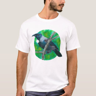 Nieuw-Zeelandse Tui - Schilderen in acryl T-shirt