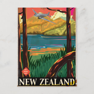 Nieuw-Zeelandse vintage reisposter Briefkaart