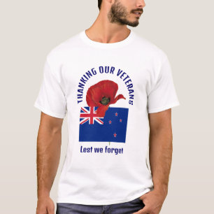 Nieuw-Zeelandse vlag DANK JE VETERANEN T-shirt