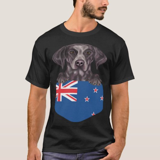 Nieuw-Zeelandse vlag Duitse kortharige aanwijzer h T-shirt (Voorkant)