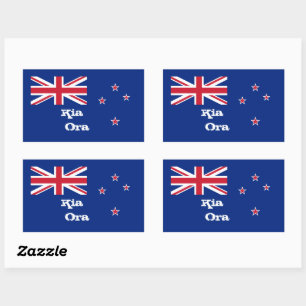 Nieuw-Zeelandse vlag & Kia Ora mode sticker / spor
