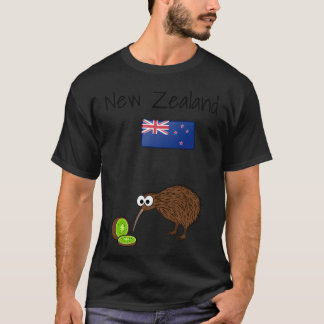 Nieuw-Zeelandse vlag Kiwi vogel T-shirt