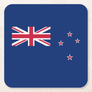 Nieuw-Zeelandse vlag Vierkante Kartonnen Onderzetter