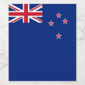 Nieuw-Zeelandse vlag Wijn Etiket (Enkel label)