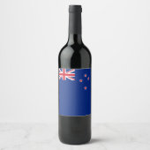 Nieuw-Zeelandse vlag Wijn Etiket (Voorkant)