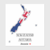 Nieuw-Zeelandse vlaggenkaart Sticker (Vel)