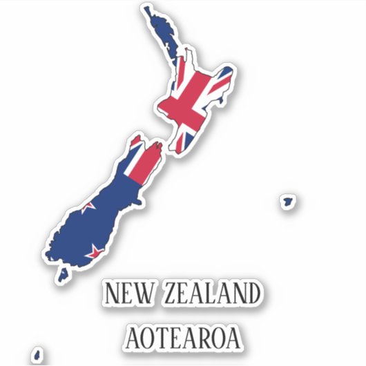 Nieuw-Zeelandse vlaggenkaart Sticker (Voorkant)