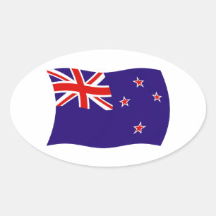 Nieuw-Zeelandse Vlagsticker Ovale Sticker