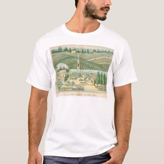 Nieuw-Zeelandse wijngaard en wijnkelders (1213A) T-shirt (Voorkant)