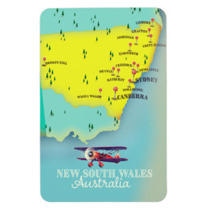 Nieuw Zuid-Wales Australië kaart Magneet