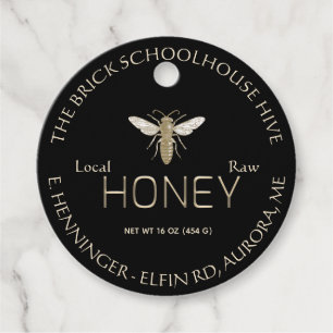 NIEUW Zwart Goud Honing Voeding Feiten Label Queen