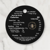 NIEUW Zwart Goud Honing Voeding Feiten Label Queen (Achterkant)