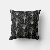 Nieuw zwart-zilveren kunstdeco kussen (Achterkant)