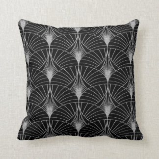 Nieuw zwart-zilveren kunstdeco kussen