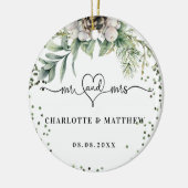 Nieuwbruidsnamen Mr. Christmas Keramisch Ornament (Links)