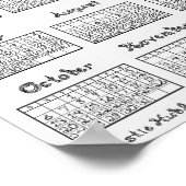 Nieuwe 2024 Calendar Fabric Font Printable of Poster (Hoek)