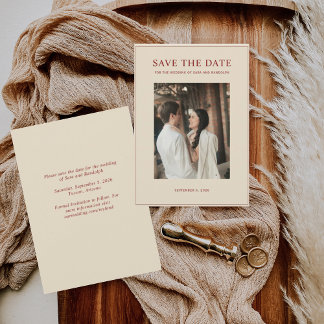 Nieuwe 2026 minimalistische foto save the date