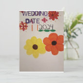 NIEUWE AANKOMST BLOEMEN UPDATE BRUILOFT DATUM 2024 KAART (Staand voorkant)