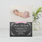 Nieuwe aankondiging van een meisje voor baby's/bed (Staand voorkant)