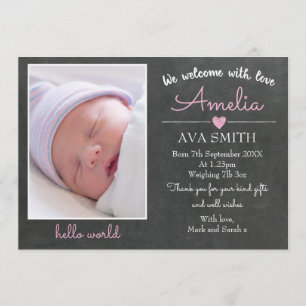 Nieuwe aankondiging van een meisje voor baby's/bed