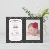 Nieuwe aankondiging van een meisje voor baby's/bed (Staand voorkant)