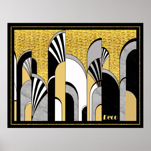 Nieuwe Abstracte Art Deco Poster (Voorkant)