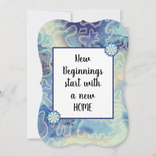 Nieuwe abstracte uitnodiging voor thuisblauw