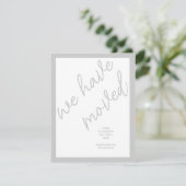 Nieuwe adres verhuisaankondiging | Cool Grey (Staand voorkant)