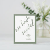 Nieuwe adres verhuisaankondiging | Sage Green (Staand voorkant)