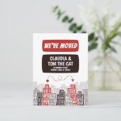 nieuwe adresbewegende aankondigkaart briefkaart (Staand voorkant)