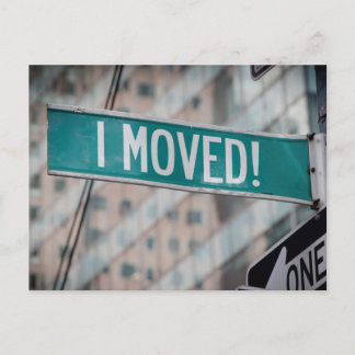 Nieuwe adreswijziging ansichtkaart aankondigingskaart