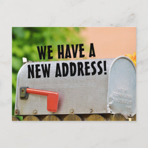 Nieuwe adreswijziging postkaart aankondigingskaart