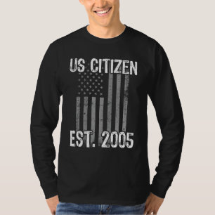 Nieuwe Amerikaanse staatsburger EST 2005 Amerikaan T-shirt