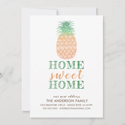Nieuwe ananas-adreswijzigingsaankondiging aankondiging (Voorkant)