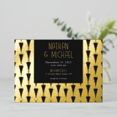 Nieuwe Art Deco Silver Foil Uitnodiging (Staand Voorkant)